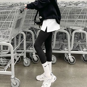 레이어드 스커트 이너 스커트 페이크 티셔츠 허리밴딩
