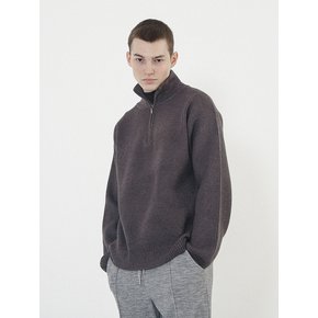 Modal Knit Half Zip-up (Charcoal)