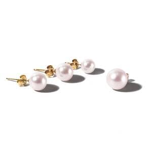 고품질 8.5 - 9.5mm 14K 18K 아코야 해수 진주귀걸이 AAAA+