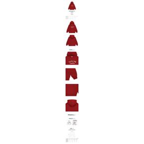 SN 핸들 레터링 레드 후드티 26A0452-RD