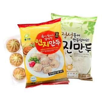  [고향의맛] 전자레인지 3분OK 간편한 고기만두 180gX20팩+김치만두 180gX20팩