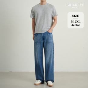 남자 와이드 워싱 데님 청바지 (MJ2624)