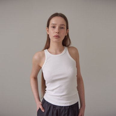 [20% 할인가 판매] Curved Rib Sleeveless (White)