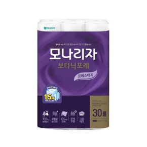 모나리자 두루마리휴지 보타닉포레 프레스티지 3겹 40M 30롤 1개 천