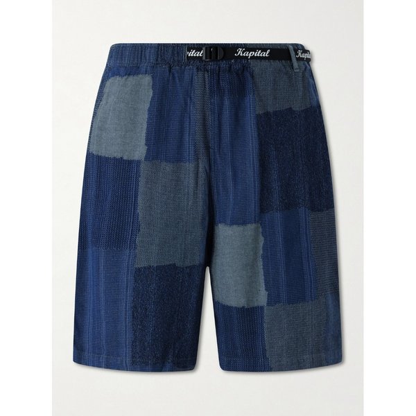 투기하기 스트레이트 레그 벨티드 패치워크 코튼 쇼츠 46376663163042640