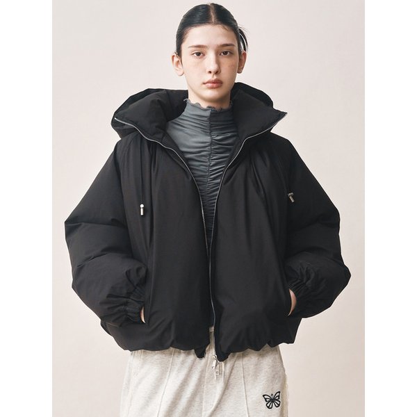 HOODY VOLUME SHORT PADDING_BLACK