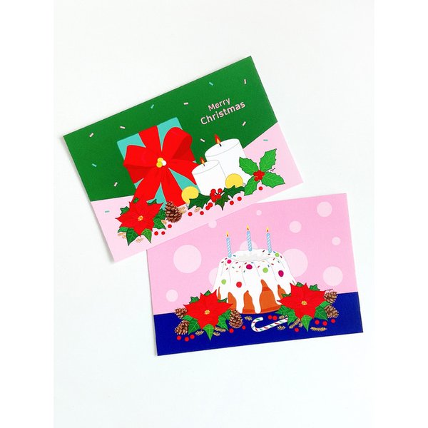 메리 크리스마스 + 해피 홀리데이 / 엽서 (postcard)