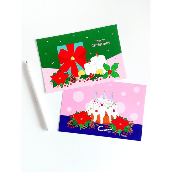 메리 크리스마스 + 해피 홀리데이 / 엽서 (postcard)