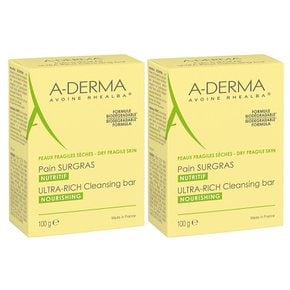 A-DERMA 아더마 페인 서그래스 울트라 리치 너리싱 클렌징 바 클렌징 비누 100g 2개