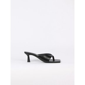Nadia Flip-Flop Leather Heel Black