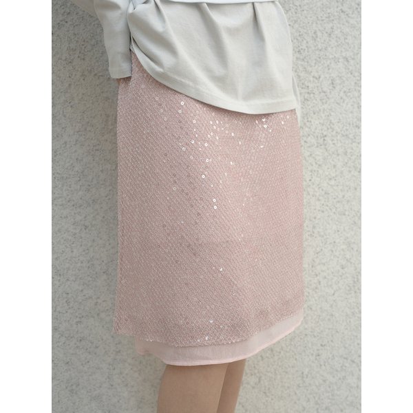 Sequined Skirt - [Pink]