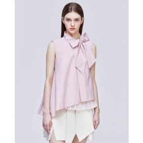 [파주점] [송지오우먼]바이어스 플리츠 리본 블라우스 핑크 WH3TP304PK
