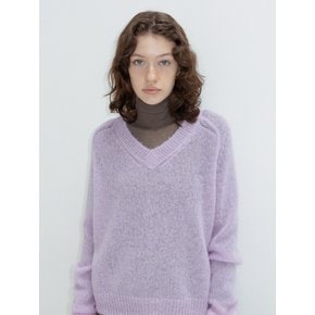 V-Neck Mohair Knit_Purple