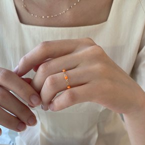 14K Vivid Dot Chain Ring_Orange