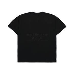 VARSITY LOGO EMBOSSING PRINTING SHORT SLEEVE T-SHIRT BLACK 바시티로고 블랙 SSVLEN-BLK