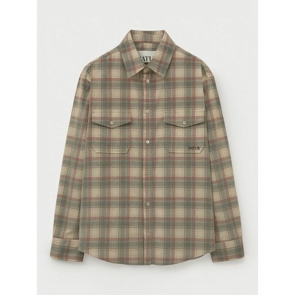 코듀로이 체크 셔츠_베이지