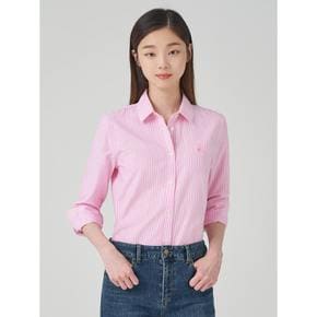 [Essential] 옥스포드 스트라이프 레귤러핏 셔츠  라이트 핑크