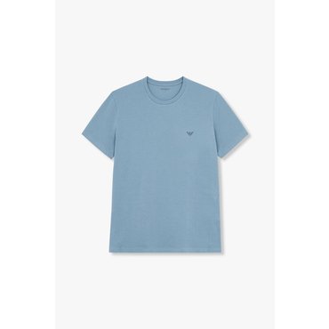 EMPORIO ARMANI 남성 이글 로고 크루넥 라운지 티셔츠(0814334010)