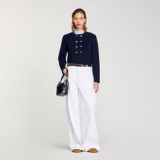 산드로 [25SS 미드시즌세일 30%] 러플 칼라 가디건 SF25S3FRGDW39