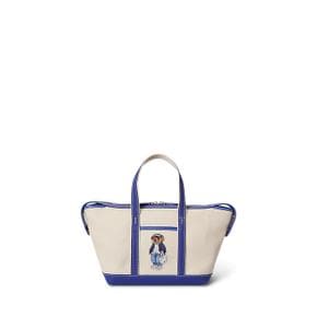 여성 폴로 베어 캔버스 미니 쇼퍼 토트(WAPOBAG0G620493400)