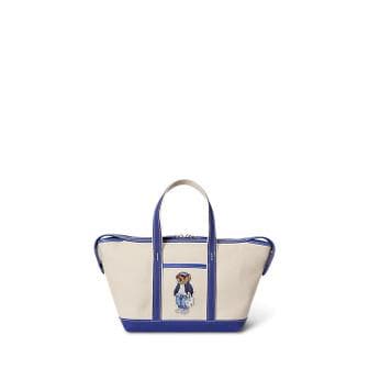 폴로 랄프 로렌 여성 폴로 베어 캔버스 미니 쇼퍼 토트(WAPOBAG0G620493400)