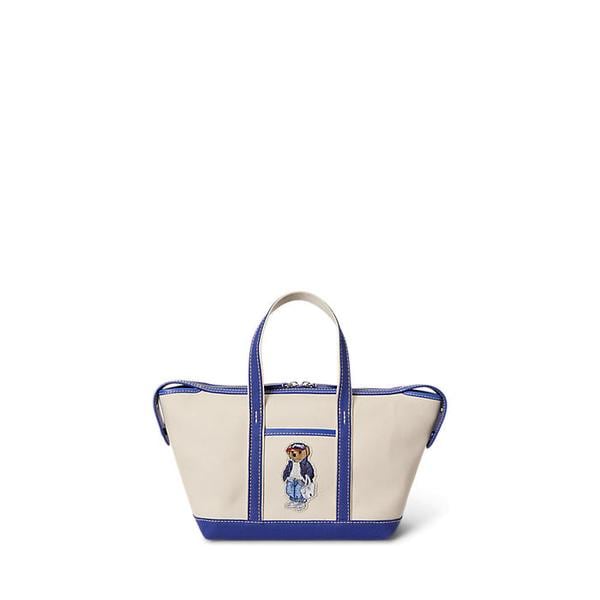 여성 폴로 베어 캔버스 미니 쇼퍼 토트(WAPOBAG0G620493400)