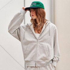 UNISEX 에센셜 코지 후드 집업 [MELANGE GREY] / SBD1U02006-WOMAN