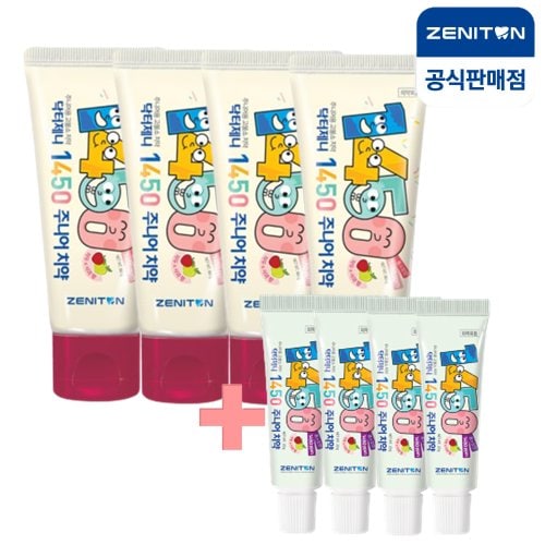 닥터제니 1450 고불소 주니어 치약 60g+미니 15g x4세트