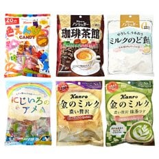 재팬푸드몰 칸로사탕 모음 [색연필사탕,말차라떼,논슈거 커피,논슈거 밀크,레인보우사탕]