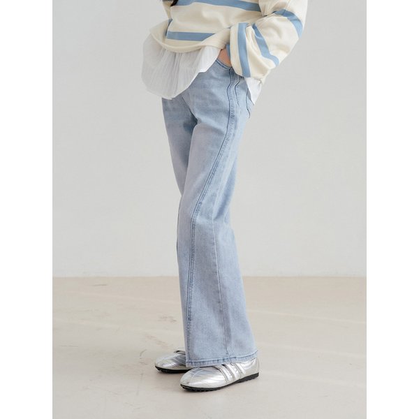 클라우디 워싱 플레어 데님