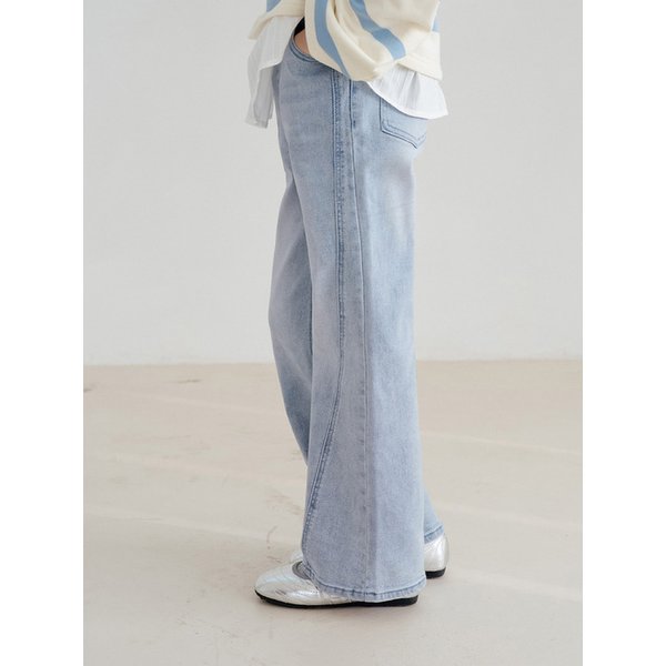 클라우디 워싱 플레어 데님