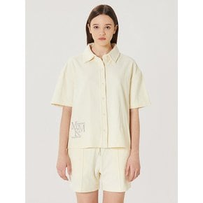 (W) TERRY SET-UP HALF SHIRTS IVORY