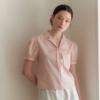 YUPPE RIBBON COTTON SHIRT_PINK