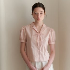 RIBBON COTTON SHIRT_PINK