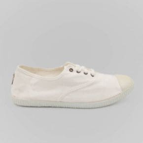 5349067 VICTORIA Womens Inglesa Tintada Puntera Sneaker In Blanco