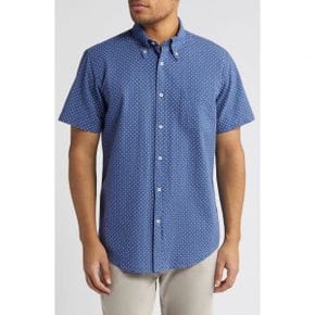 5052477 Brooks Brothers Sport Fit Polka Dot Short Sleeve Cotton Shirt