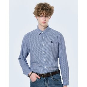 [25SS] 블루 마이크로 체크 뱀부 혼방 셔츠 HZSH5B311B2
