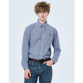 [25SS] 블루 마이크로 체크 뱀부 혼방 셔츠 HZSH5B311B2