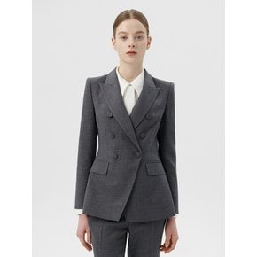 CHELSEA WOOL DOUBLE BREASTED JACKET - CHARCOAL