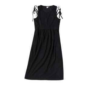 W LAYERED SHIRRING ONE-PIECE [BLACK]