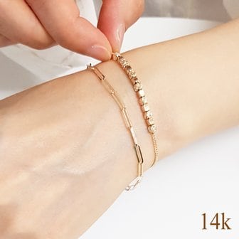 코스타스웨그 14k KMB-JKB1256 두줄 금팔찌