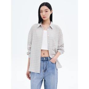 체크 긴소매 셔츠  새먼 핑크 (355464LY49)