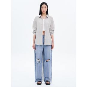 체크 긴소매 셔츠  새먼 핑크 (355464LY49)