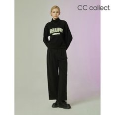 코튼 투턱 와이드 팬츠 BK_C234MSA042