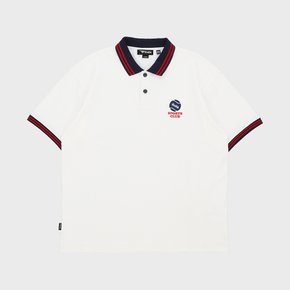 TENNIS PIN COLLAR T-SHIRTS [WHITE]