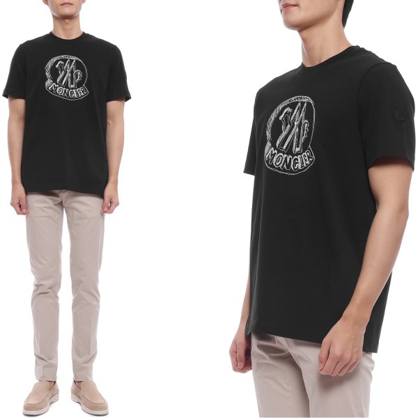 [부산점] 26SS 남성 로고 자수 반팔티셔츠 (8C00035 89AUG 999 26S)