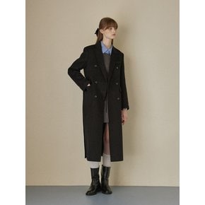 Handmade fit double wool coat - black