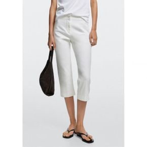 Massimo Dutti 마시모 두띠 데님 카프리 - 슬림 핏 진 흰색 8030793