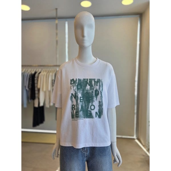 [여주점] [더 아이잗] 여성 오버핏 코튼 프린트 티셔츠  (IS4M0TS731)