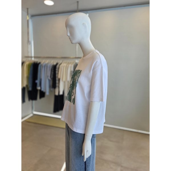 [여주점] [더 아이잗] 여성 오버핏 코튼 프린트 티셔츠  (IS4M0TS731)